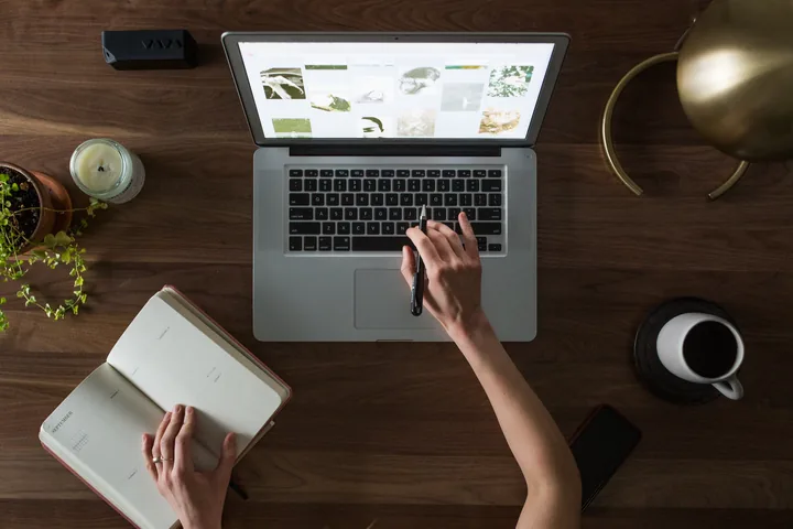 Laptop on a desk mid-session — websites maintained and kept running by Hickey Avenue
